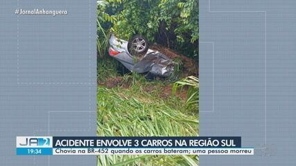 Acidente com três carros deixa uma morte na BR-452, em Itumbiara