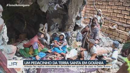 Artesão impressiona com presépio gigante no quintal de casa em Goiânia