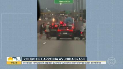 Bandidos roubam carro de médicas que estavam a caminho do plantão na Avenida Brasil