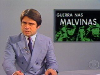 Sergio Chapelin anuncia o fim da Guerra das Malvinas, Jornal Nacional, 14/06/1982.