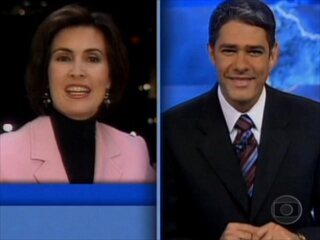 Fátima Bernardes apresenta o Jornal Nacional direto de Washington na cobertura das eleições americanas de 2004, 01/11/2004.