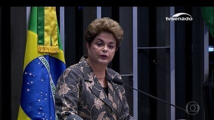 JN exibe trechos do discurso de defesa de Dilma Rousseff no julgamento do impeachment no Senado. Jornal Nacional, 29/08/2016.