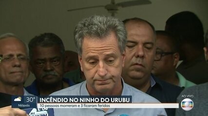 Presidente do Flamengo fala sobre tragédia no Ninho do Urubu. 'RJ1', 08/02/2019.