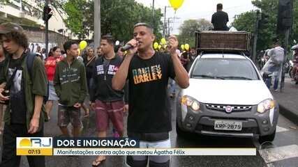 Protestos no enterro da menina Ágatha Felix, de 8 anos