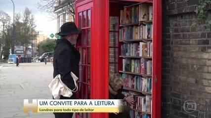 Londres inspira escritores e convida para leitura, com livros até em cabine de telefone