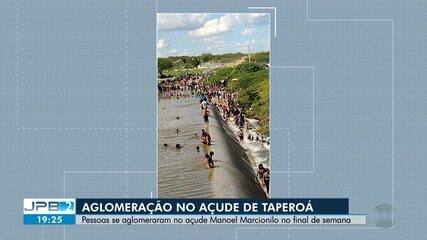 Aglomeração é registrada em açude de Taperoá, no Cariri da Paraíba