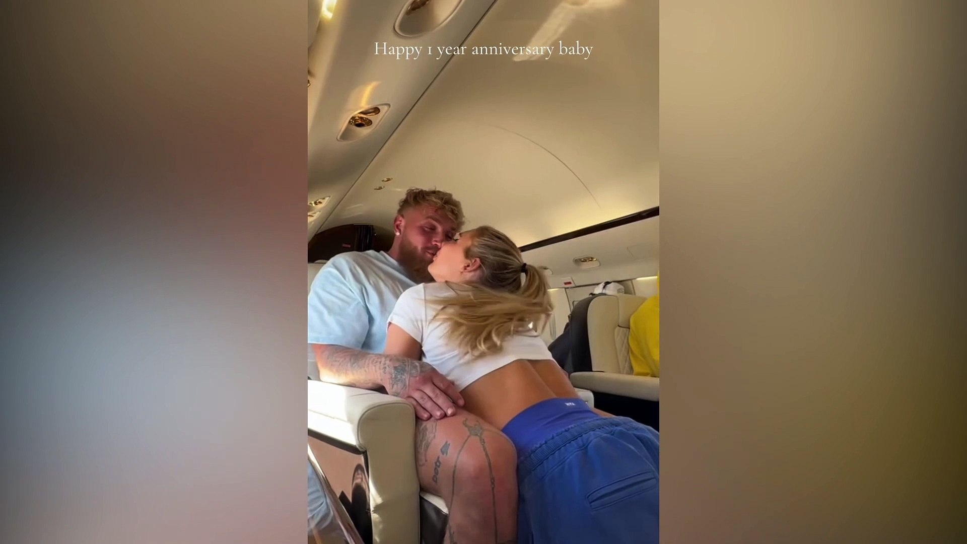 Jake Paul shares an intimate moment with his girlfriend celebrating a fantastic year as a couple