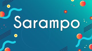 "Sarampo" escrito sobre fundo azul