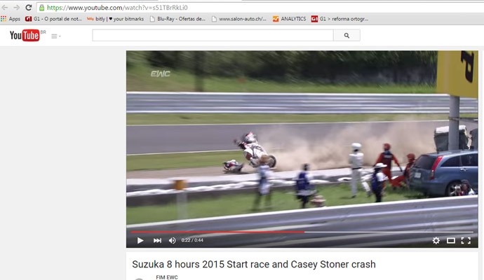 Acidente com Casey Stoner em Suzuka