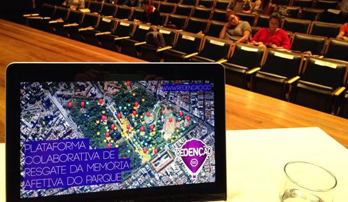 Mapa colaborativo do Parque da Redenção, em Porto Alegre (RS), criado pela startup Lung para a Unisinos. 