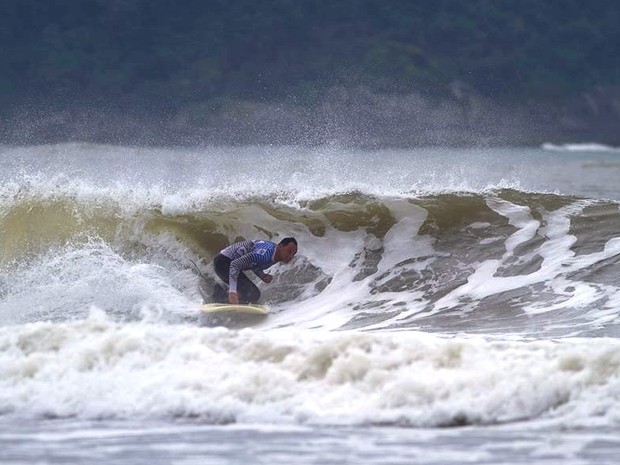 Pirata tem intensa rotina de treinos nas praias do litoral de SP (Foto: Carlos Martins / Arquivo Pessoal)