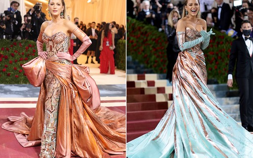 Blake Lively usa look '2 em 1' em tapete vermelho do Met Gala 2022