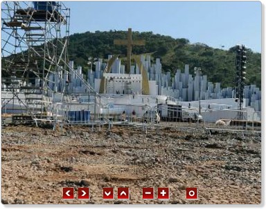 360º graus: veja o antes e o depois dos palcos da JMJ (Foto: Editoria de Arte/G1)