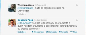 Paes discutiu com estudante pelo Twitter (Foto: Reprodução/Twitter)