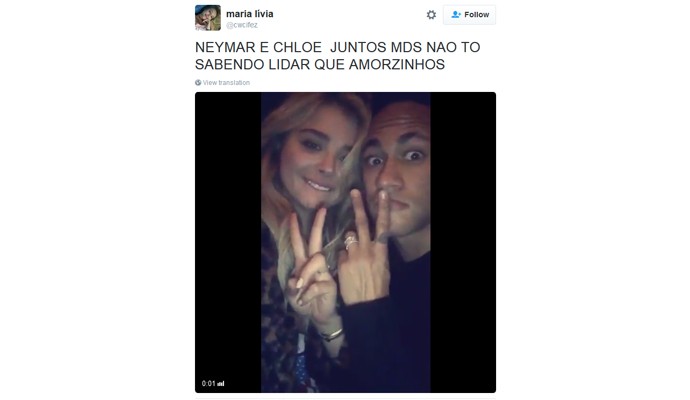 Fãs shippam Neymar e Chloe