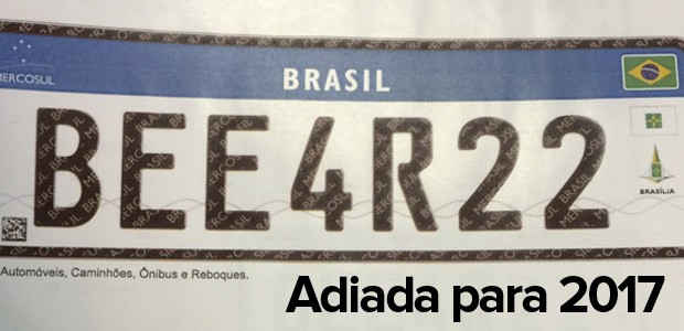 Adoção no Brasil de modelo de placa unificada para Mercosul foi adiada para 2017 (Foto: Reprodução/Denatran)