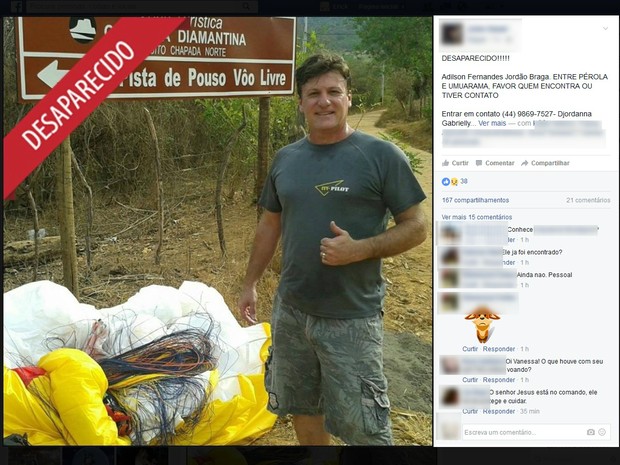 Adilson era piloto experiente, segundo a esposa (Foto: Facebook/Reprodução)