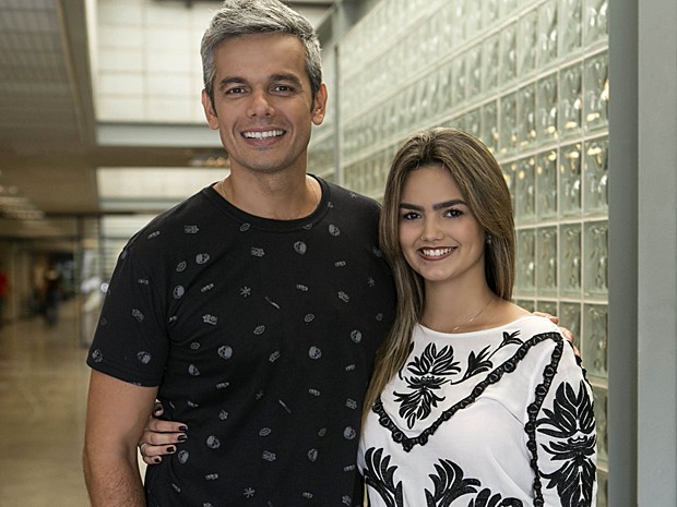 Suzanna Freitas reencontrou o apresentador Otaviano Costa (Foto: Inácio Moraes / Gshow)