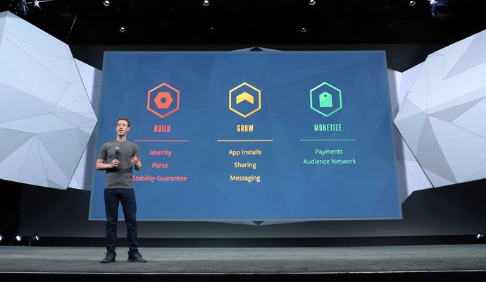 Mark Zuckerberg, presidente-executivo e um dos cofundadores do Facebook, durante a conferência para desenvolvedores f8.