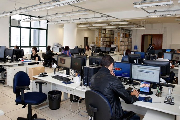 Sala de trabalho no Fórum João Mendes, em São Paulo