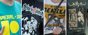 ...e as camisetas de bandas (Arte/G1)