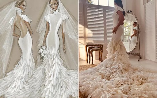 Jennifer Lopez mostra detalhes de seus três vestidos de casamento