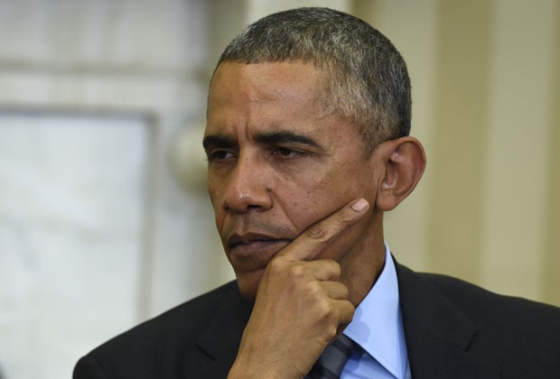 Presidente Obama em reunião com o presidente do Conselho Europeu, nesta segunda (9), no Salão Oval da Casa Branca (Foto: AP/Susan Walsh)