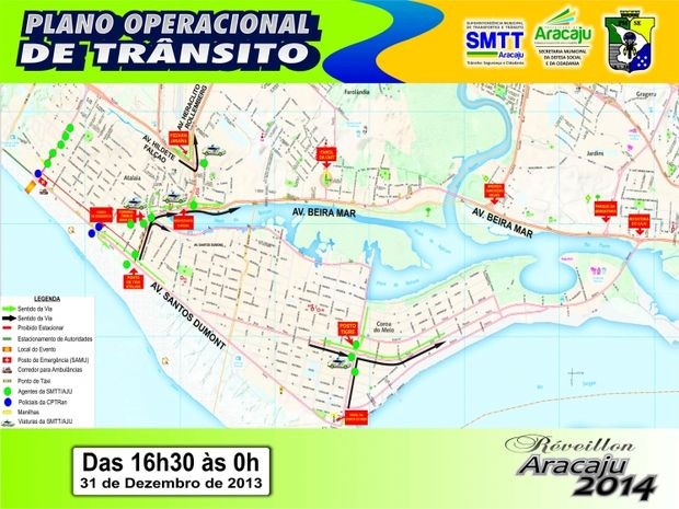 SMTT definiu cinco rotas de ida para facilitar o acesso à Orla de Atalaia em Aracaju (Foto: Divulgação/SMTT)