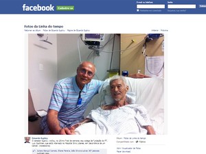 Foto postada no site Facebok pelo senador Eduardo Suplicy; ele visitou Gushiken no hospital nesta semana (Foto: Reprodução)