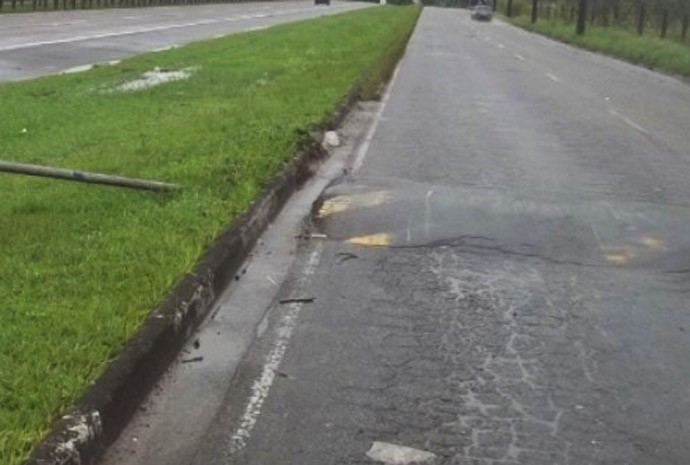 lombada sem sinalização em São Vicente, SP