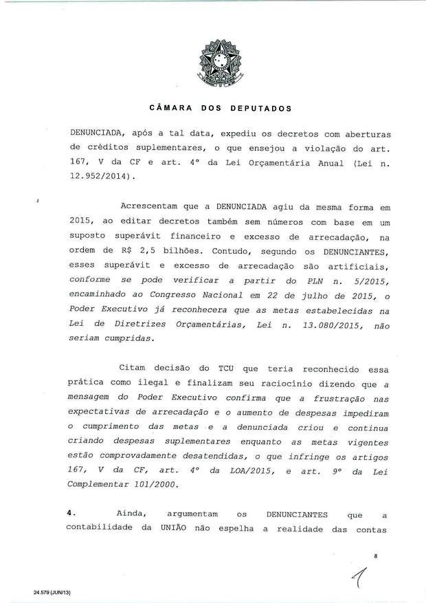 8 - Leia íntegra da decisão de Cunha que abriu processo de impeachment (Foto: Reprodução)