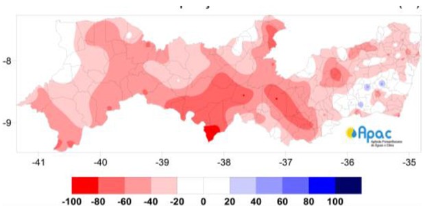 Infográfico mostra que Pernambuco registrou menos chuvas de janeiro a novembro de 2015 (Foto: Reprodução / Apac)