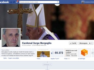 Papa Francisco I já tinha página no Facebook (Foto: Reprodução)