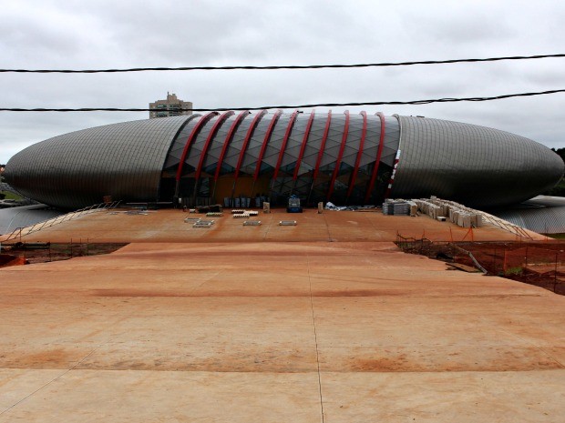 Obras do Aquário do Pantanal em Campo Grande MS (Foto: Fernando da Mata/G1 MS)