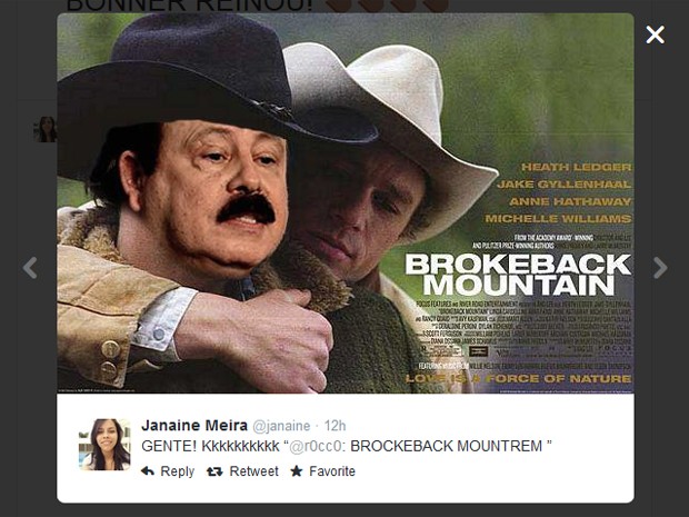 Meme mistura o filme "O segredo de brokeback mountain" com aerotrem (Foto: Reprodução)