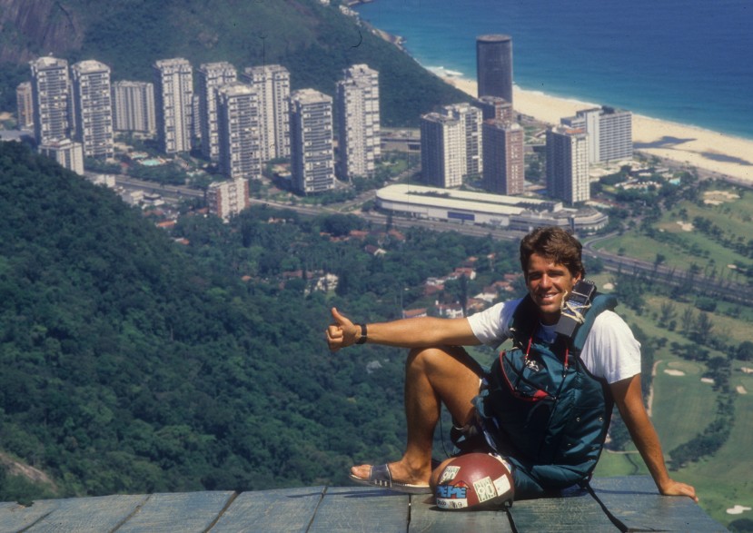 Pepê Lopes na pista da Pedra Bonita, no Rio, em janeiro de 1988