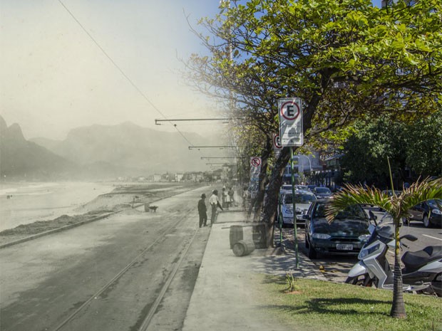 Retrato da Lagoa Rodrigo de Freitas nos dias de hoje e antigamente (Foto: Augusto Malta / Marcello Cavalcanti)