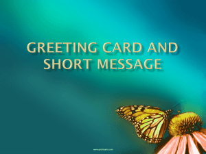 GREETING CARD and SHORT Message