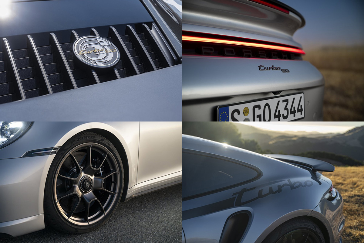 911 Turbo 50 Years基於上一代 911 Turbo S 打造的 911 Turbo 50 Years 全球限量 1,974 部。其後引擎蓋、油箱蓋和保時捷盾徽的鑲嵌裝飾中使用Turbo專屬渦輪黑（Turbonite），與 Turbo 50 車型標誌形成搶眼對比。