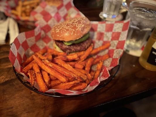 Photo of Tryon Public House - New York, NY, US. a hamburger and fries