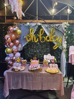 Photo of Garden Cafe - New York, NY, US. a pink and gold baby shower