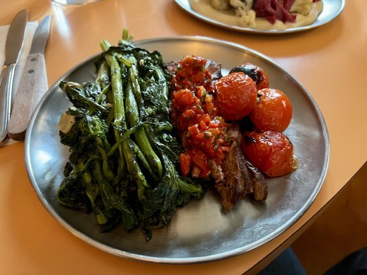 Photo of Dimes - New York, NY, US. Bavette Steak - extra brocoli rabe instead of fava bean