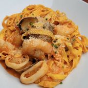 Photo of ROUX - Carmel Valley, CA, US. Fresh seafood fettuccine pasta. Make a reservation.