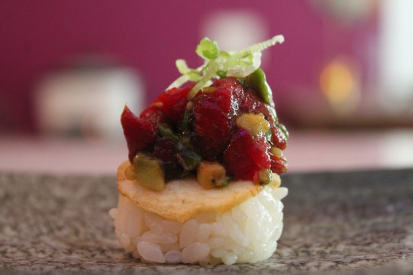 Photo of Omakaseed - New York, NY, US. Watermelon Tartare Nigiri