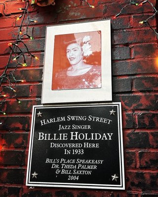 Photo of Bill's Place - New York, NY, US. a plaque on the side of a building