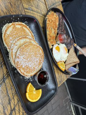 Photo of Garden Cafe - New York, NY, US. Original Pancakes and Grilled Skirt Steak