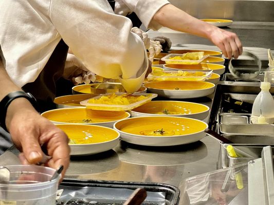 Photo of Eleven Madison Park - New York, NY, US. Inside the world-class kitchen at Eleven Madison Park, NYC, recently voted the top restaurant in the world... no exquisitely plant-based