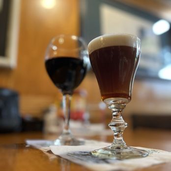 Famous Irish Coffee and a glass of Cab for the misses.