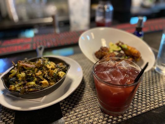 Photo of The Row Harlem - New York, NY, US. Brussel Sprouts Asian Style Strivers Wings Red Sangria