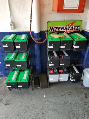 Photo of Metric Motors of San Francisco - San Francisco, CA, US. We keep a full stock of Interstate batteries on hand to keep you on the road.